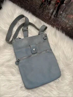 Roots | Bags | Roots Powder Blue Leather Villager Crossbody | Poshmark